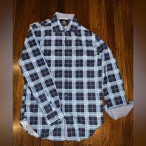 WRKNY 4way stretch plaid button down - 15.5 - slim fit - medium
